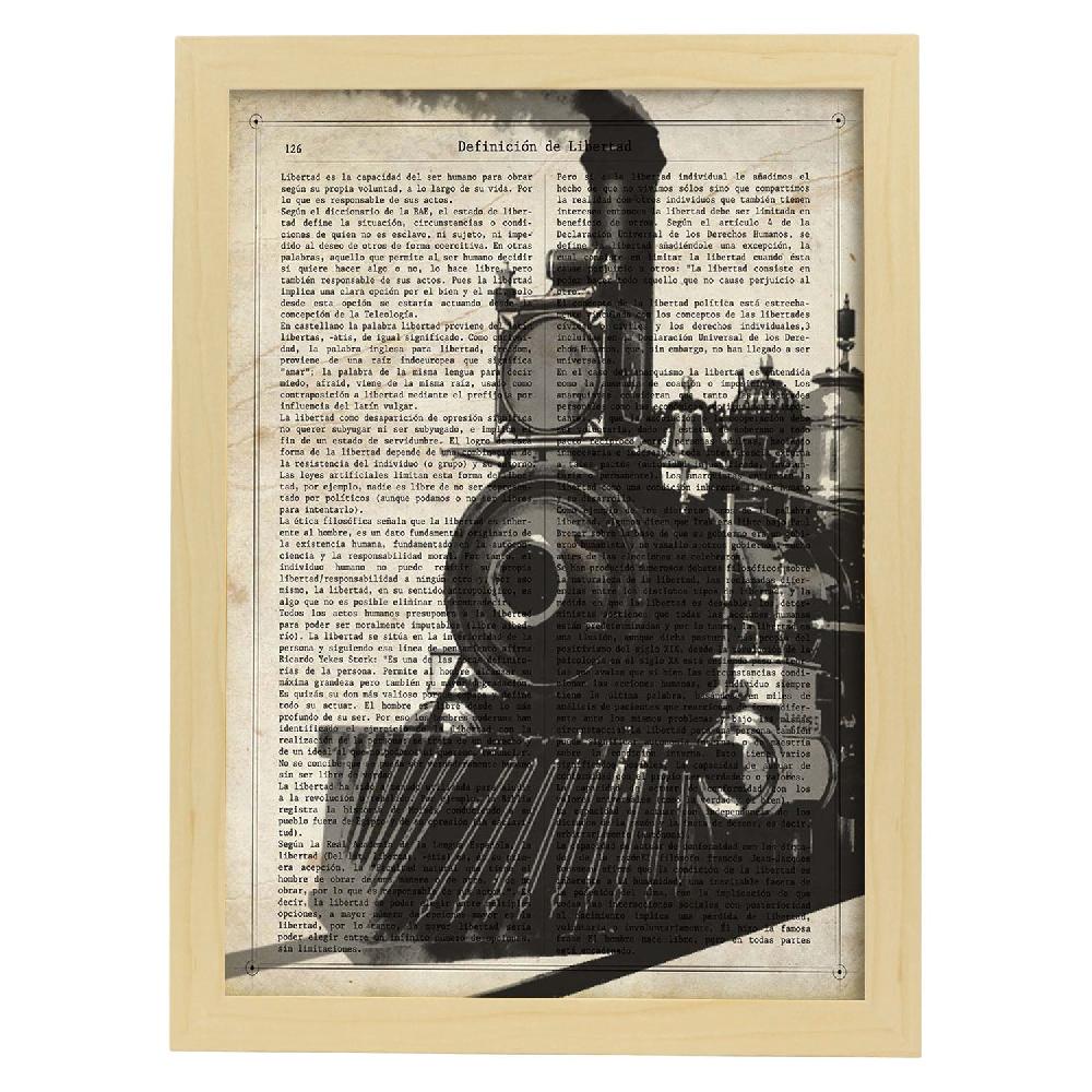 Nacnic Lámina Vintage De Tren Y Vehículos