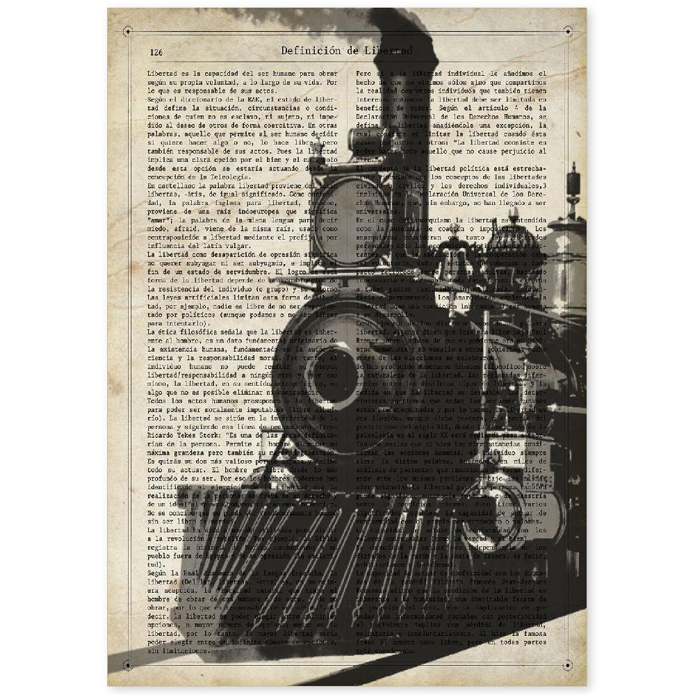 nacnic Lámina Vintage de Tren y Vehículos