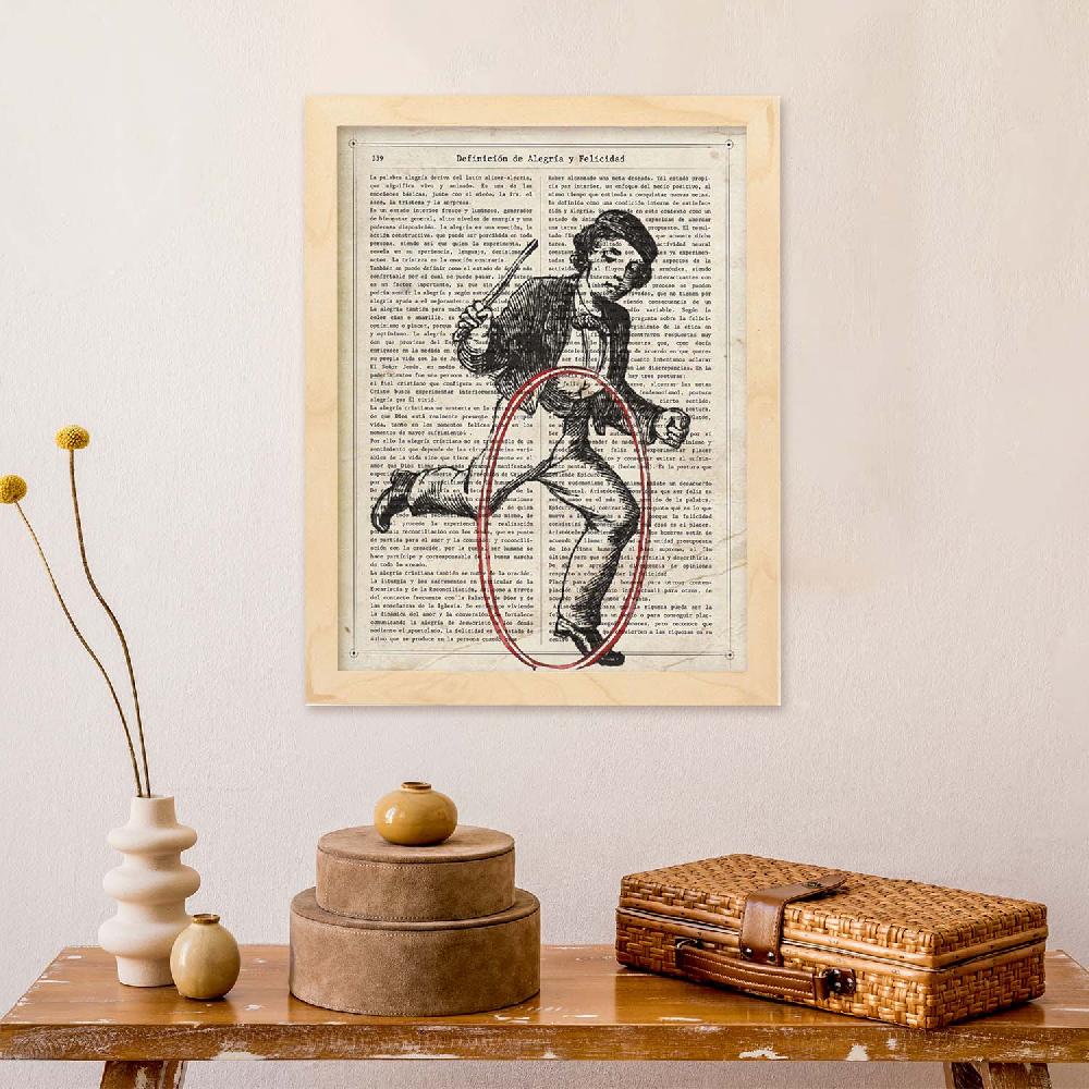 Nacnic Lámina Vintage Jugando Con El Aro