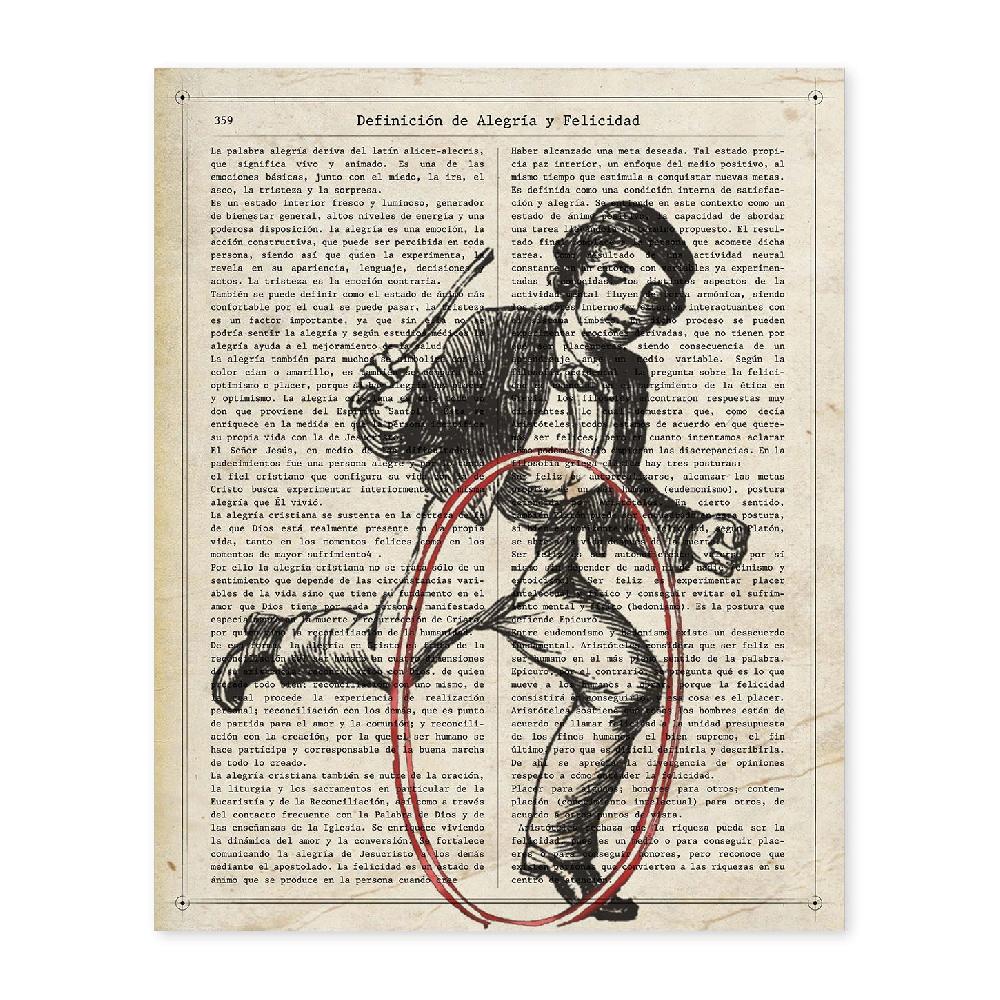 nacnic Lámina Vintage Jugando con el Aro