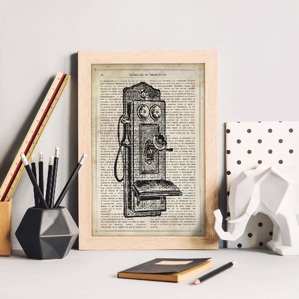 Nacnic Lámina Vintage Teléfono Roto