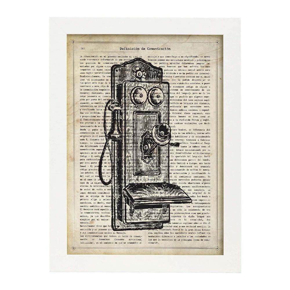 Nacnic Lámina Vintage Teléfono Roto