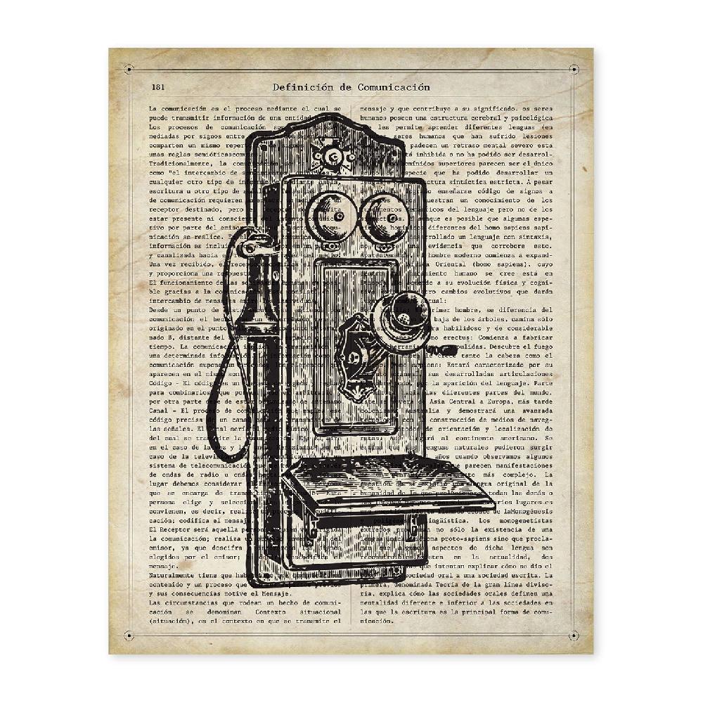 nacnic Lámina Vintage Teléfono Roto