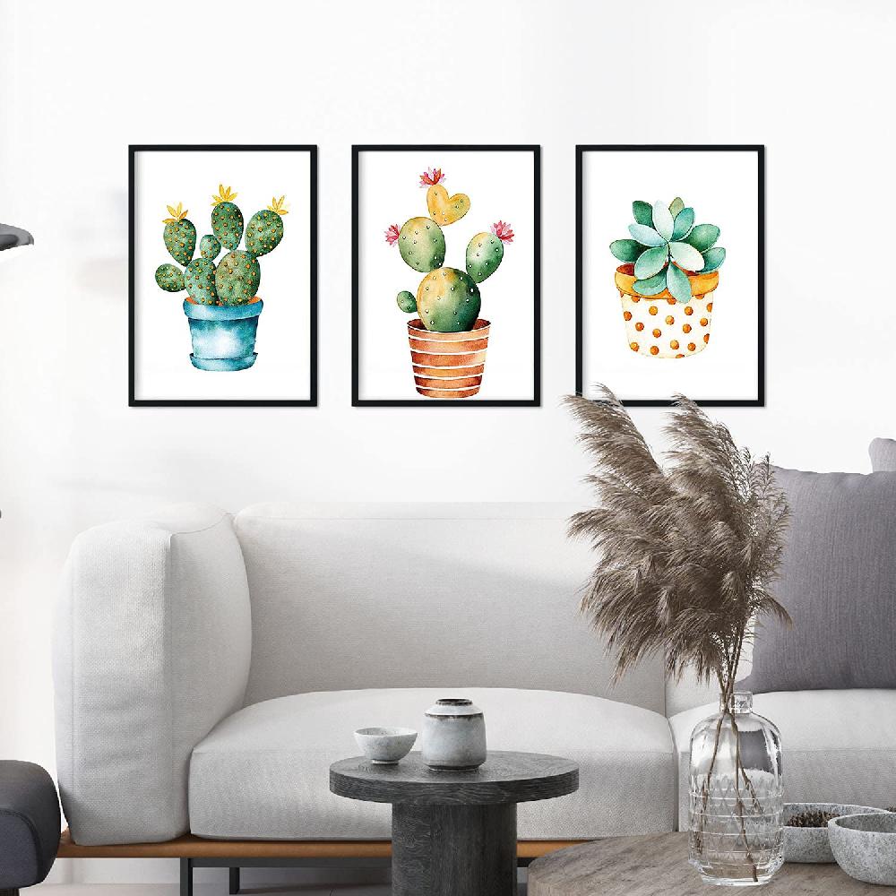 Nacnic Láminas Acuarela De Cactus - Pack De 3