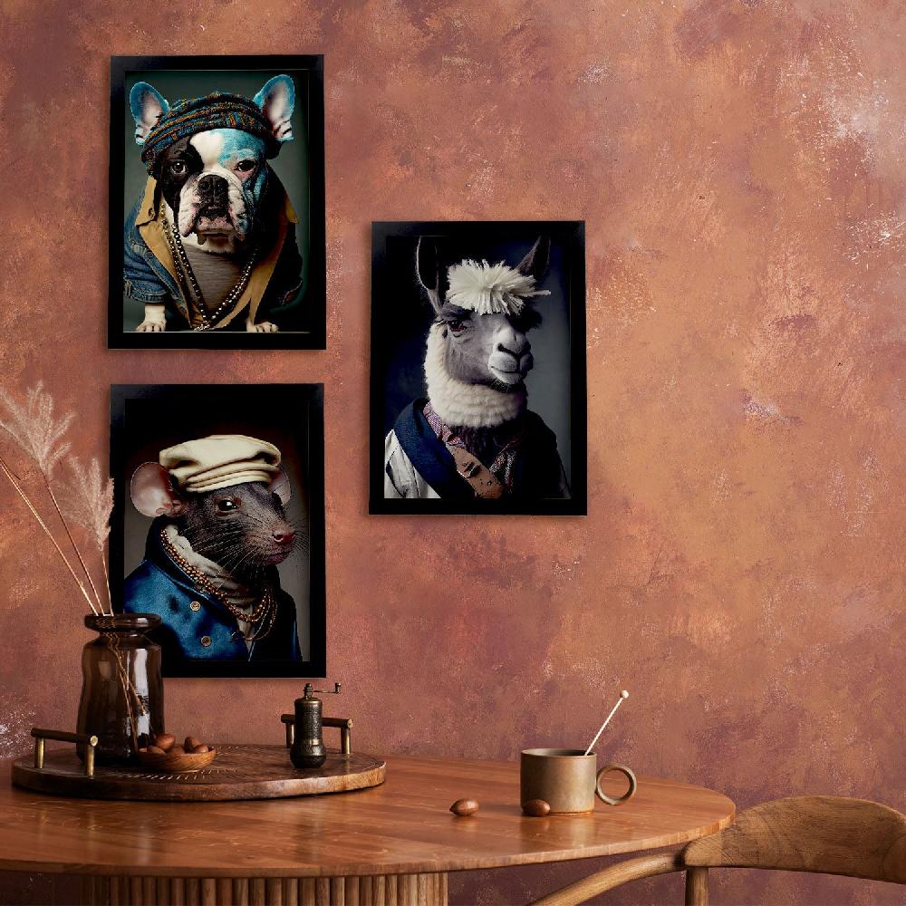 Nacnic Nacnic Láminas De Animales Humanos: Bulldog Llama Conejo