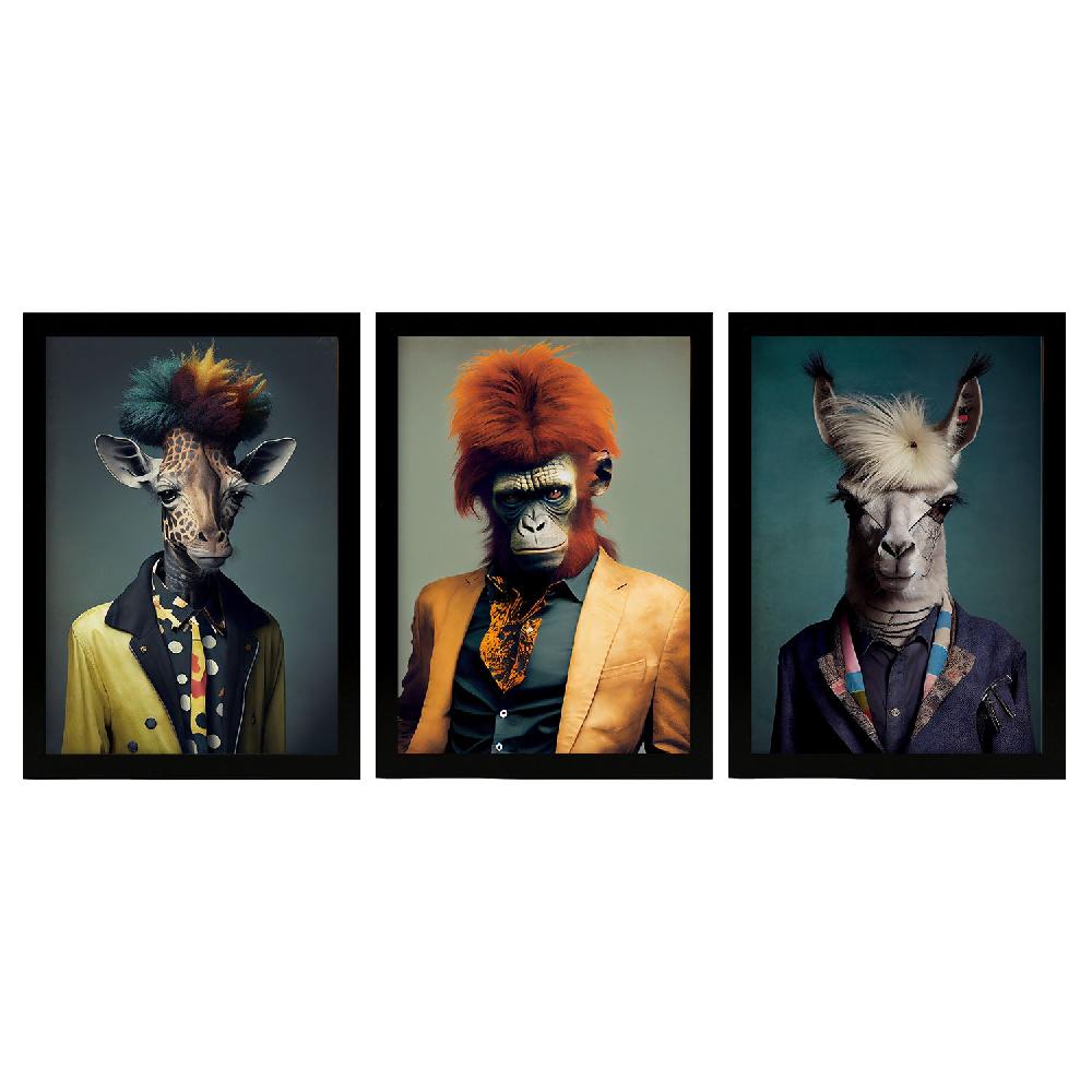 nacnic Nacnic Laminas de Animales Humanos: Girafe Llama Orangután para Diseño de Dormitorio o Sala de Estar