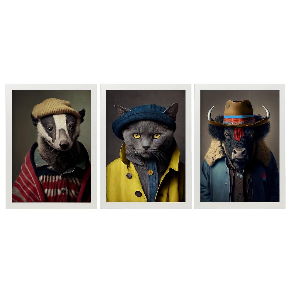 Nacnic Nacnic Láminas De Animales Humanos: Tejón Bisonte Chartreux