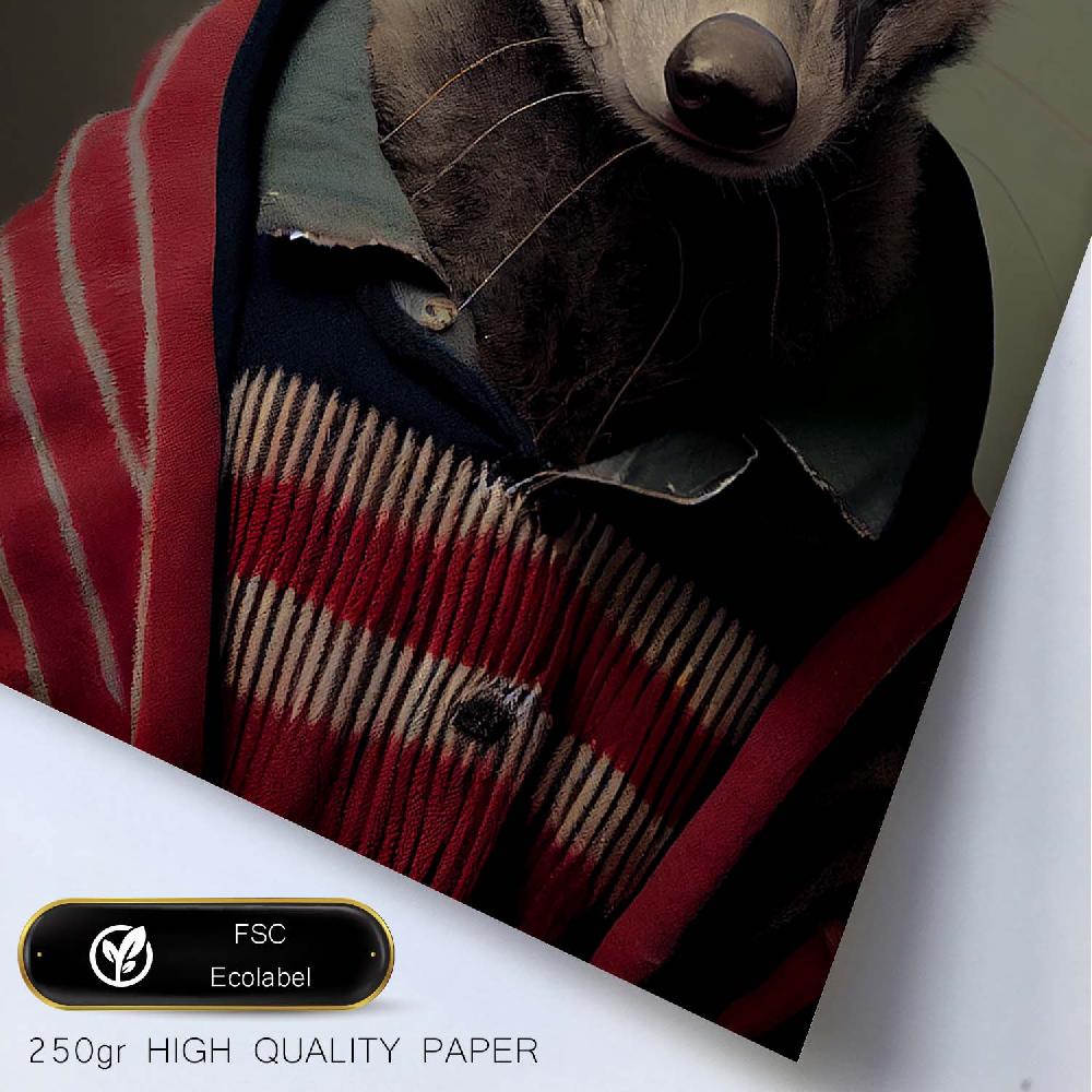 Nacnic Nacnic Láminas De Animales Humanos: Tejón Bisonte Chartreux