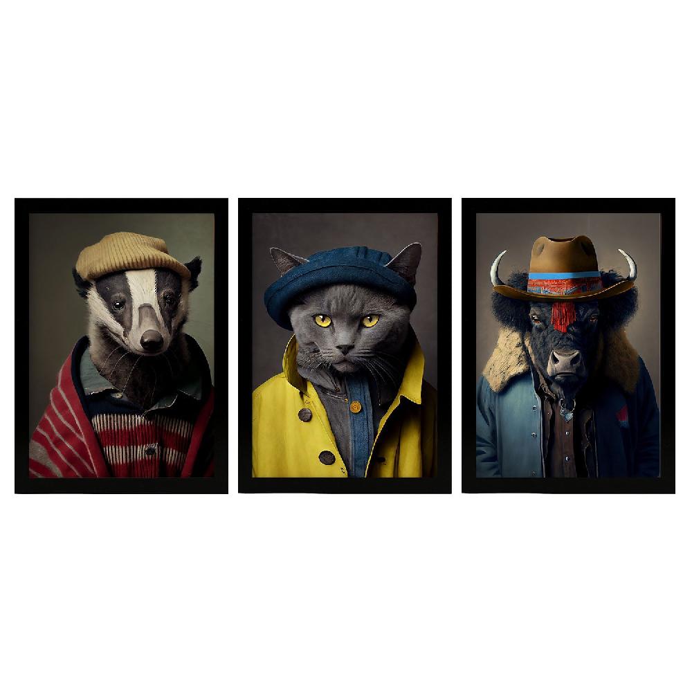 nacnic Nacnic Láminas de Animales Humanos: Tejón Bisonte Chartreux