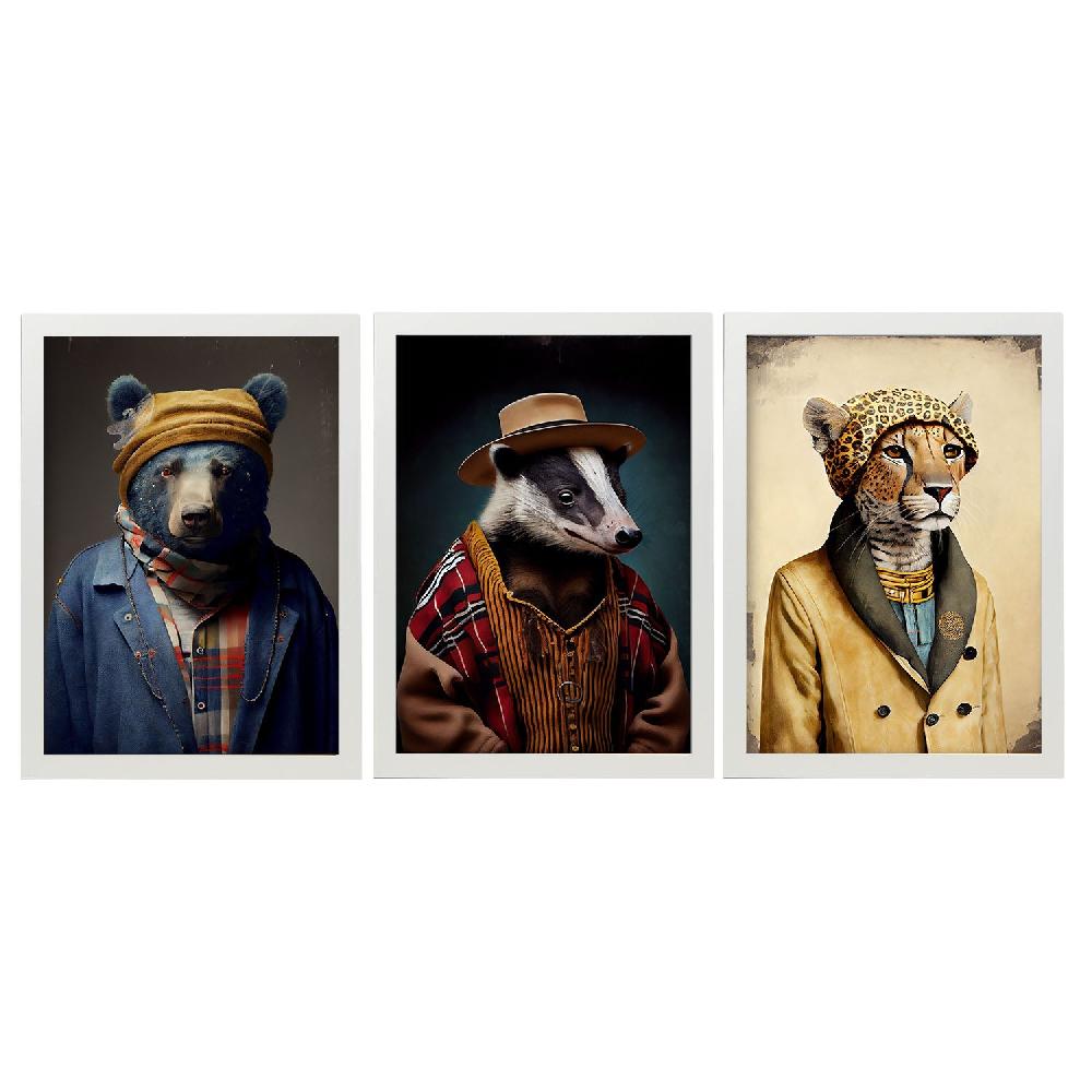 Nacnic Nacnic Láminas De Animales Humanos: Tejón Oso Guepardo