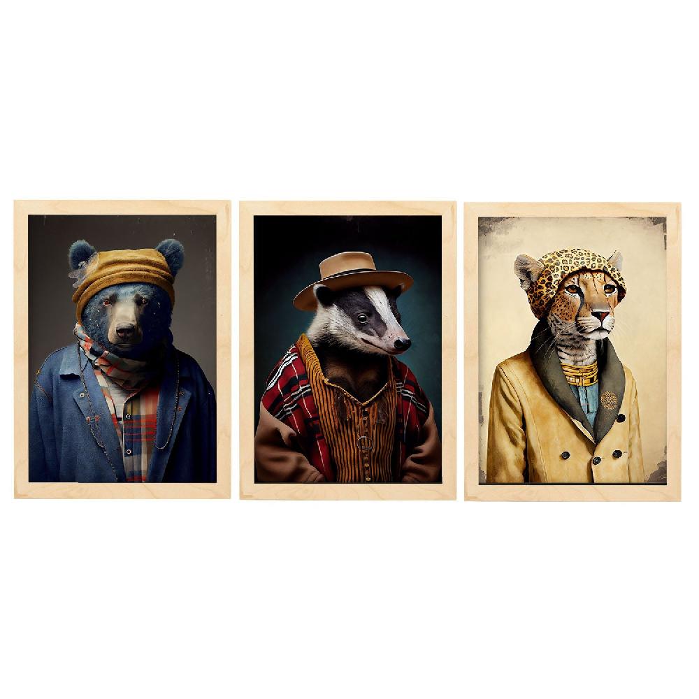 Nacnic Nacnic Láminas De Animales Humanos: Tejón Oso Guepardo