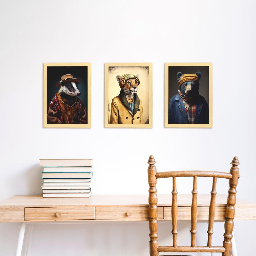 Nacnic Nacnic Láminas De Animales Humanos: Tejón Oso Guepardo