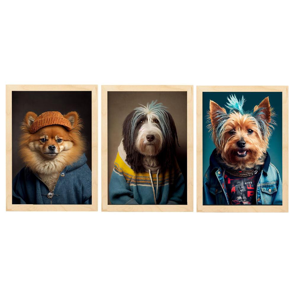 Nacnic Nacnic Laminas De Arte Animal Humano Gato Finlandia Terrier Collie