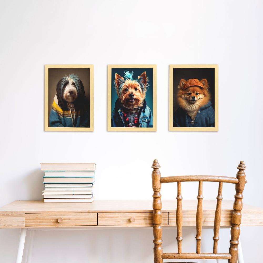 Nacnic Nacnic Laminas De Arte Animal Humano Gato Finlandia Terrier Collie