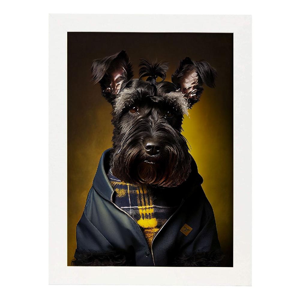 Nacnic Nacnic Láminas De Arte De Pared Con Gigante Schnauzer Vestido En Ropa Humana