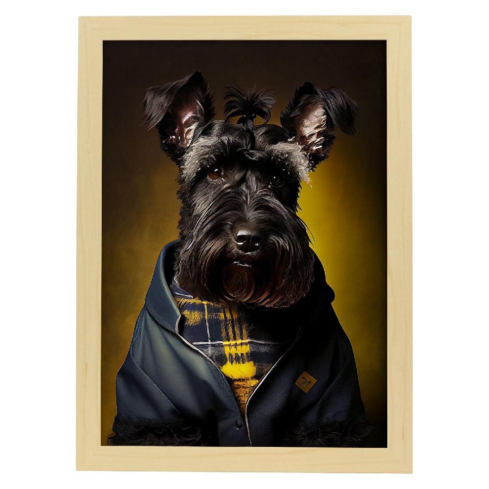 Nacnic Nacnic Láminas De Arte De Pared Con Gigante Schnauzer Vestido En Ropa Humana