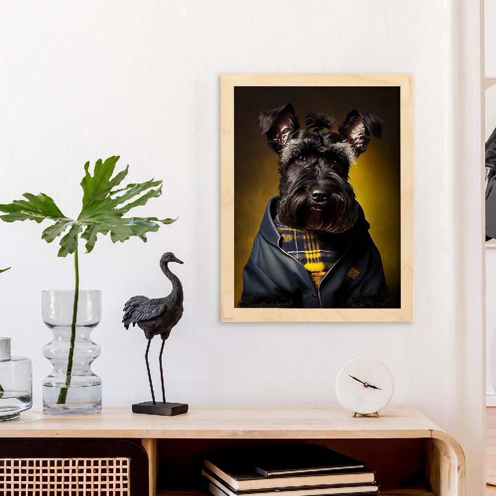 Nacnic Nacnic Láminas De Arte De Pared Con Gigante Schnauzer Vestido En Ropa Humana