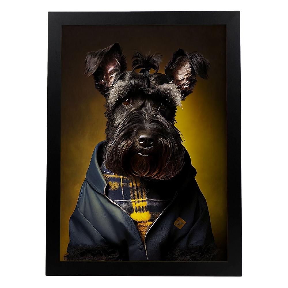 nacnic Nacnic Láminas de Arte de Pared con Gigante Schnauzer Vestido en Ropa Humana