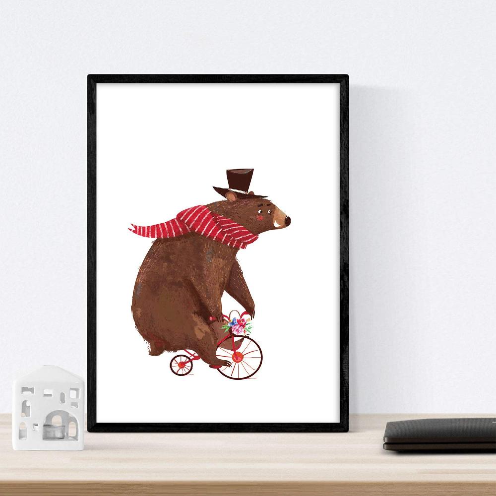 Nacnic Laminas De Circo Con Oso Elefante Y Leon