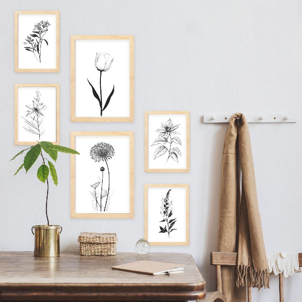 Nacnic Nacnic Láminas De Flores Estéticas Lineales Set_2