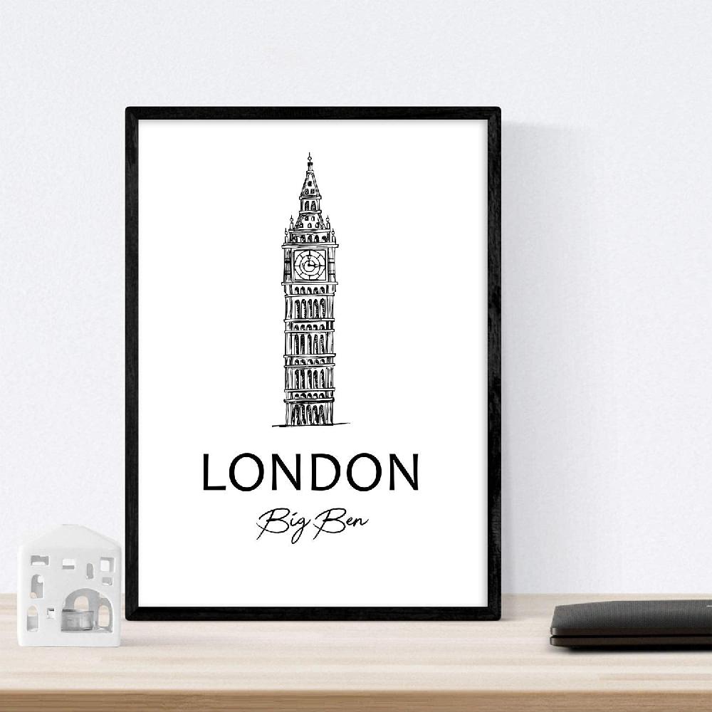 Nacnic Láminas De Monumentos Londres - Big Ben