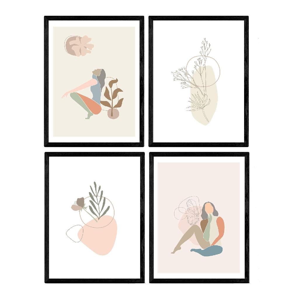 nacnic Láminas de Mujeres en Tonos Pastel