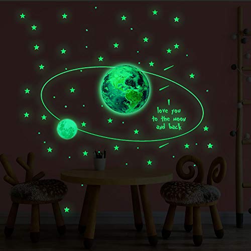 nacnic Láminas Fluorescentes de Tierra y Luna