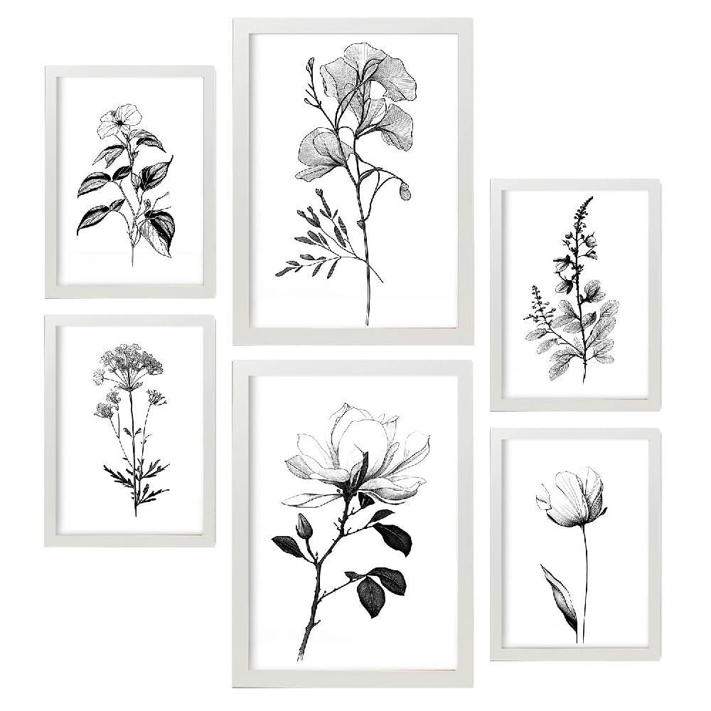 Nacnic Laminas Nacnic De Flores Lineales Set_5