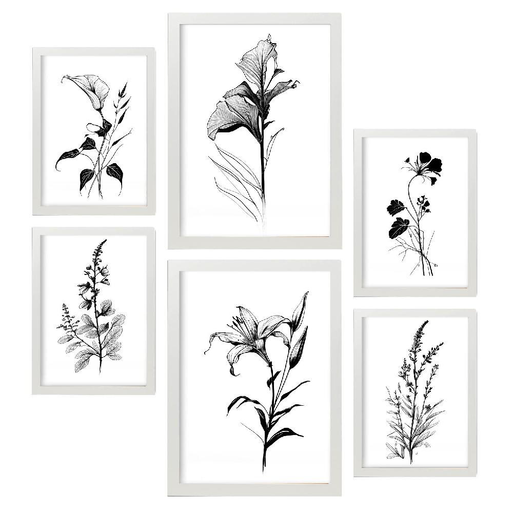 Nacnic Láminas Nacnic Line Flowers Set_1