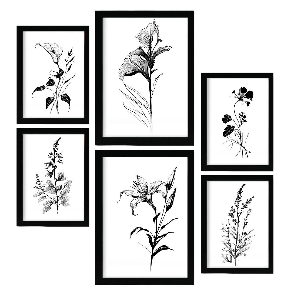 nacnic Láminas Nacnic Line Flowers Set_1