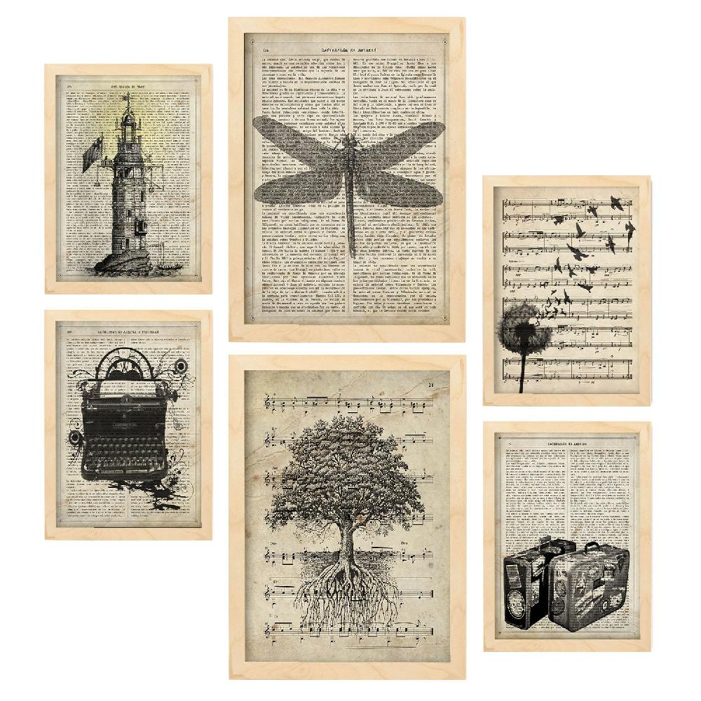 Nacnic Láminas Nacnic Vintage Blanco Y Negro