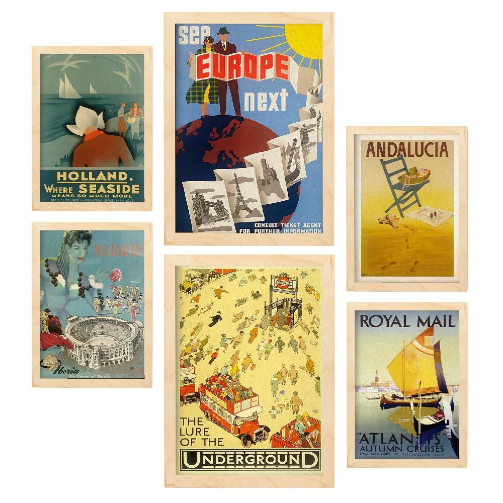 Nacnic Laminas Nacnic Vintage Europa Aestético