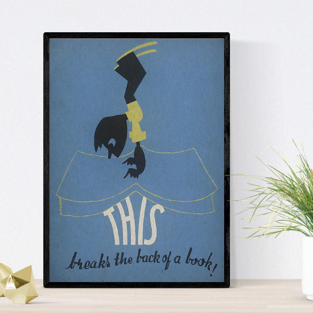 Nacnic Láminas Vintage De Biblioteca Y Libros