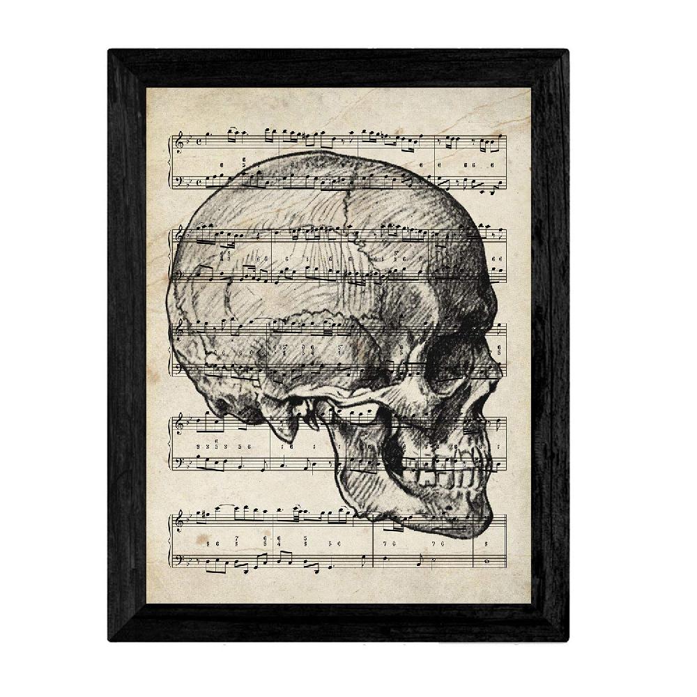 Nacnic Láminas Vintage De Calaveras Con Partitura