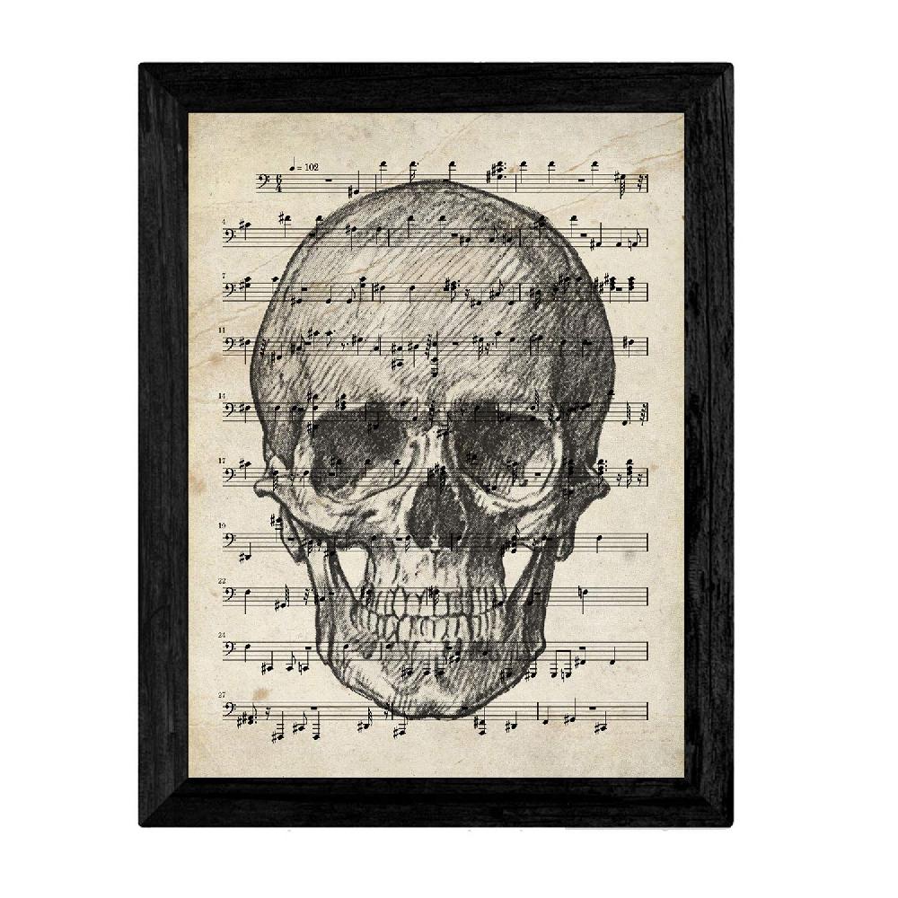 Nacnic Láminas Vintage De Calaveras Con Partitura