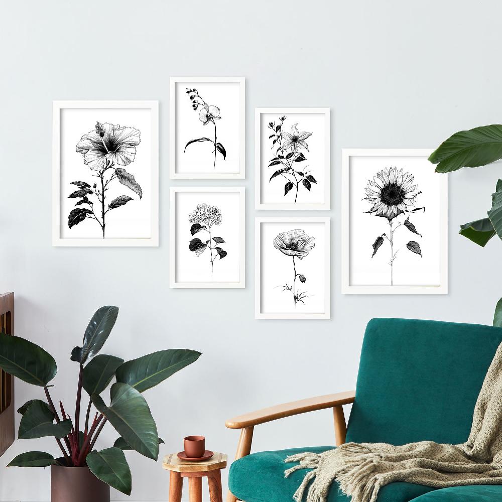 Nacnic Nacnic Línea Flores Set_3 Láminas Para Dormitorio