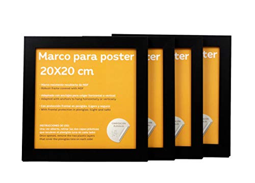 Nacnic Marcos Cuadrados Negros (4unid) - Laminas