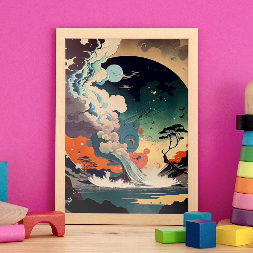 Nacnic Nacnic Lámina Abstracta Surreal Ukiyo 2