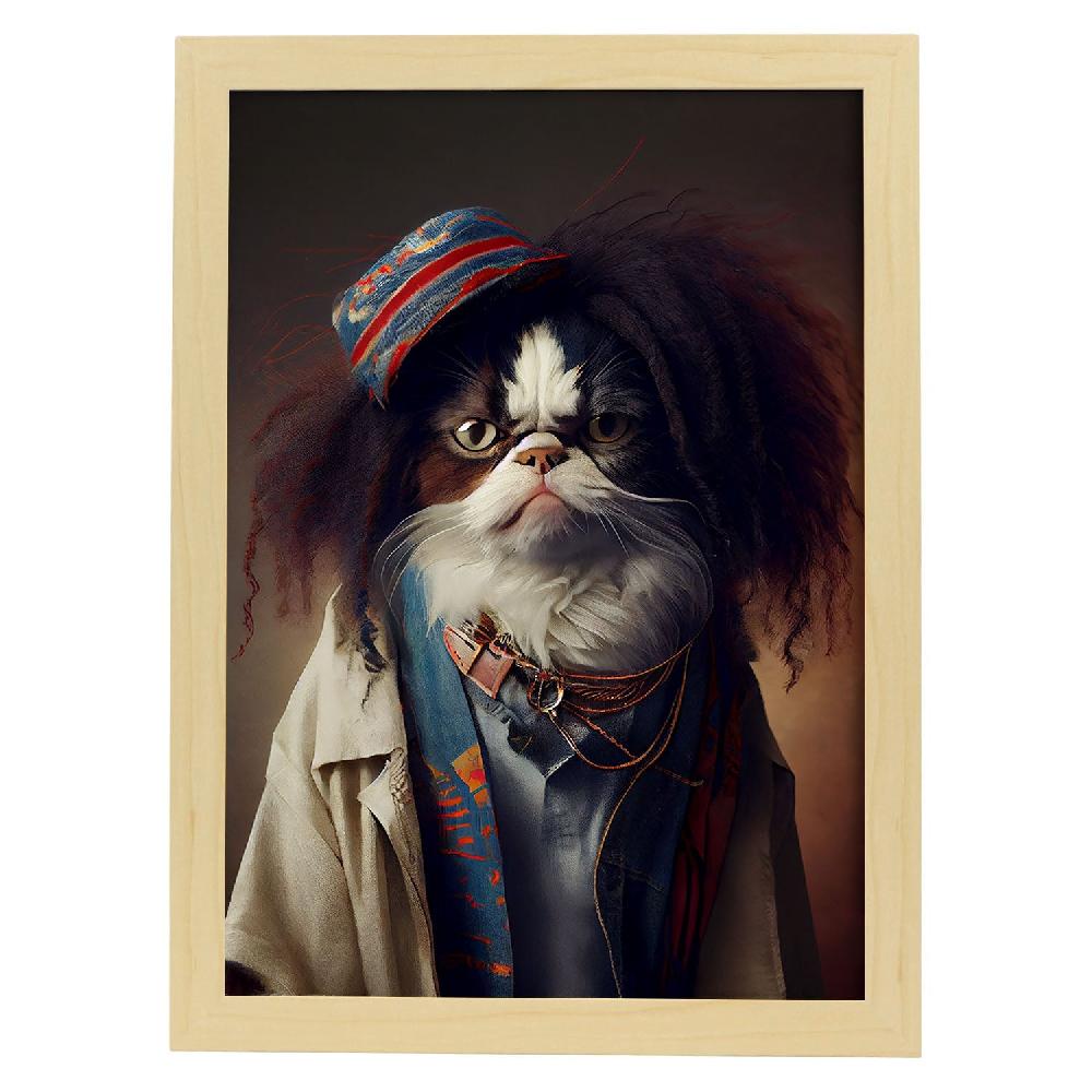 Nacnic Nacnic Lámina De Gato Con Vestido Humano
