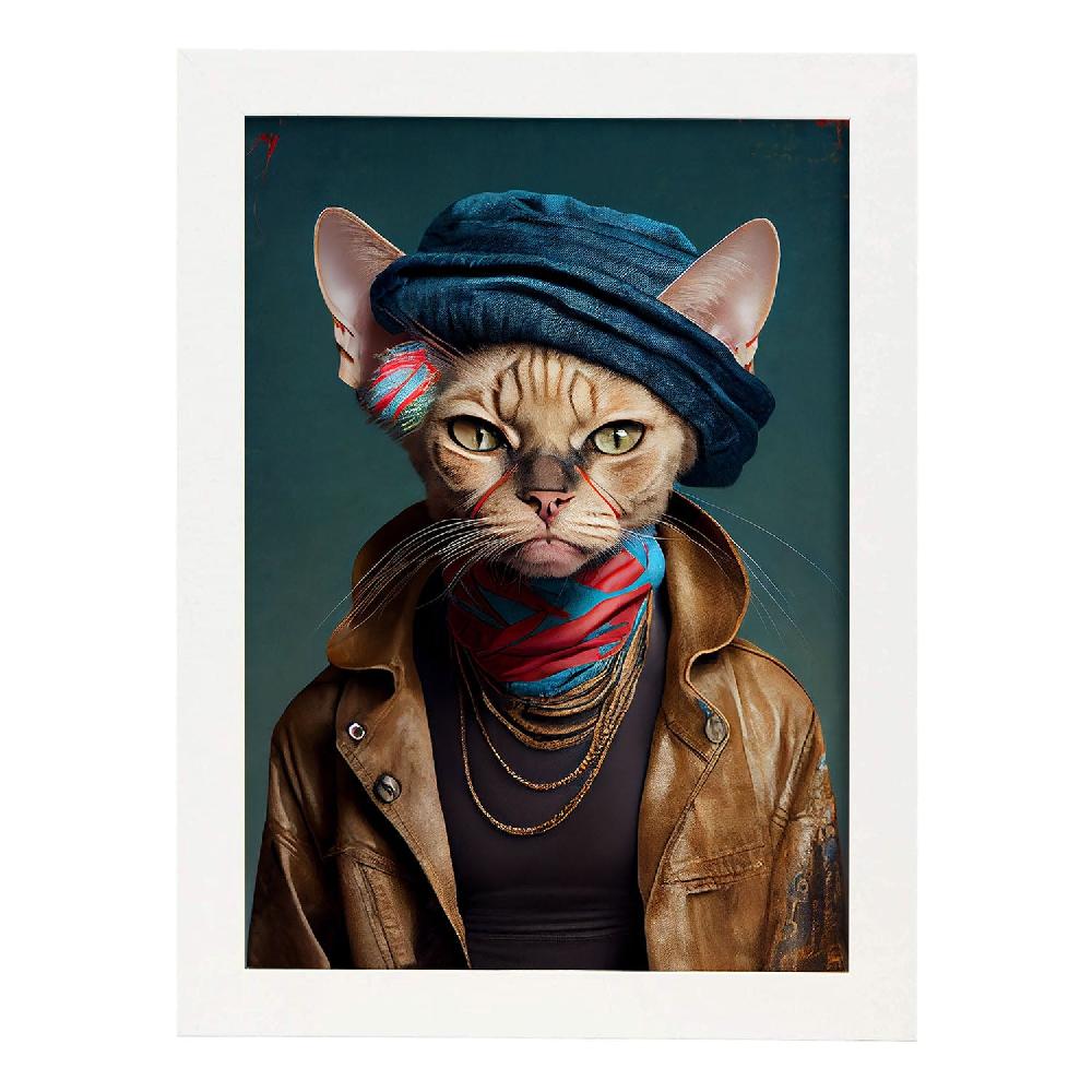 Nacnic Nacnic Lámina De Gato Con Vestimenta Humana