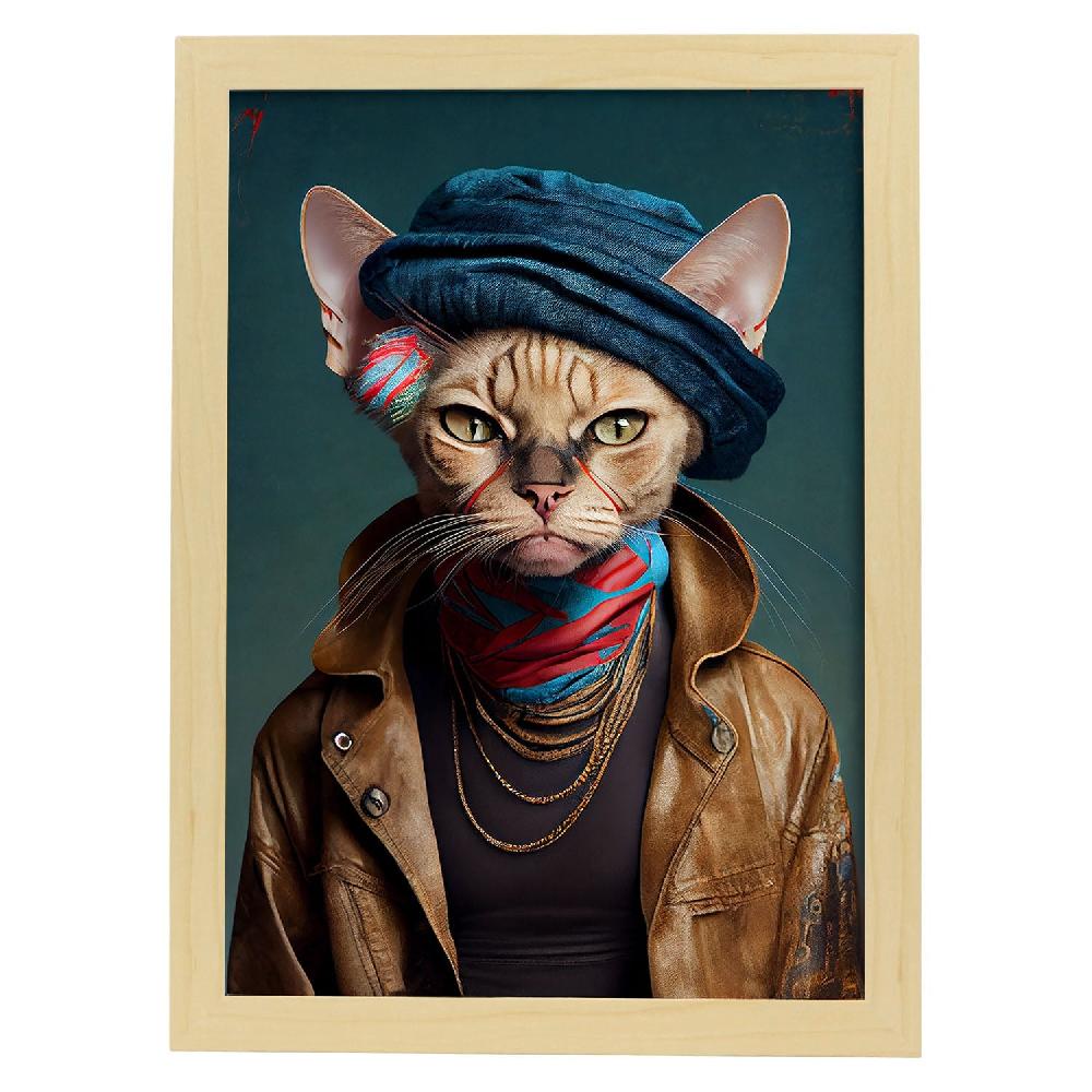 Nacnic Nacnic Lámina De Gato Con Vestimenta Humana