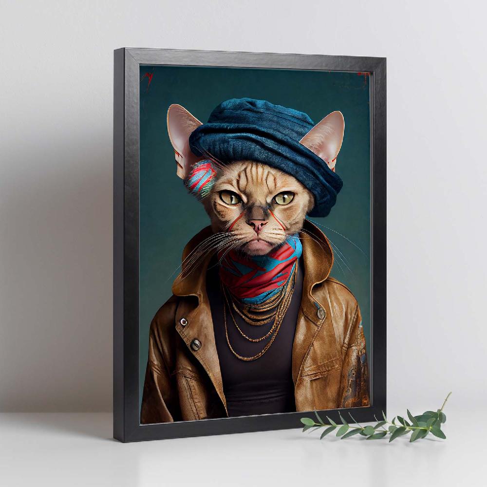 Nacnic Nacnic Lámina De Gato Con Vestimenta Humana