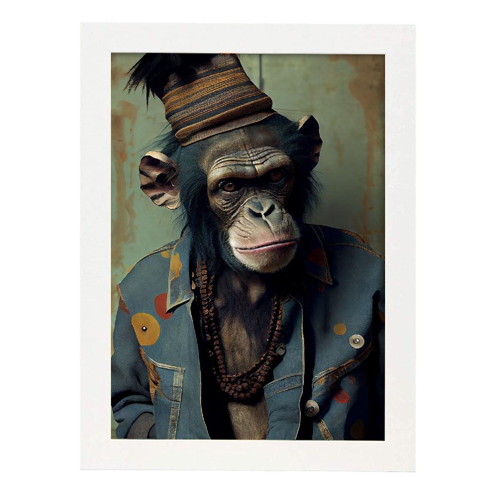 Nacnic Nacnic Lámina Estética De Chimpancé Vestido