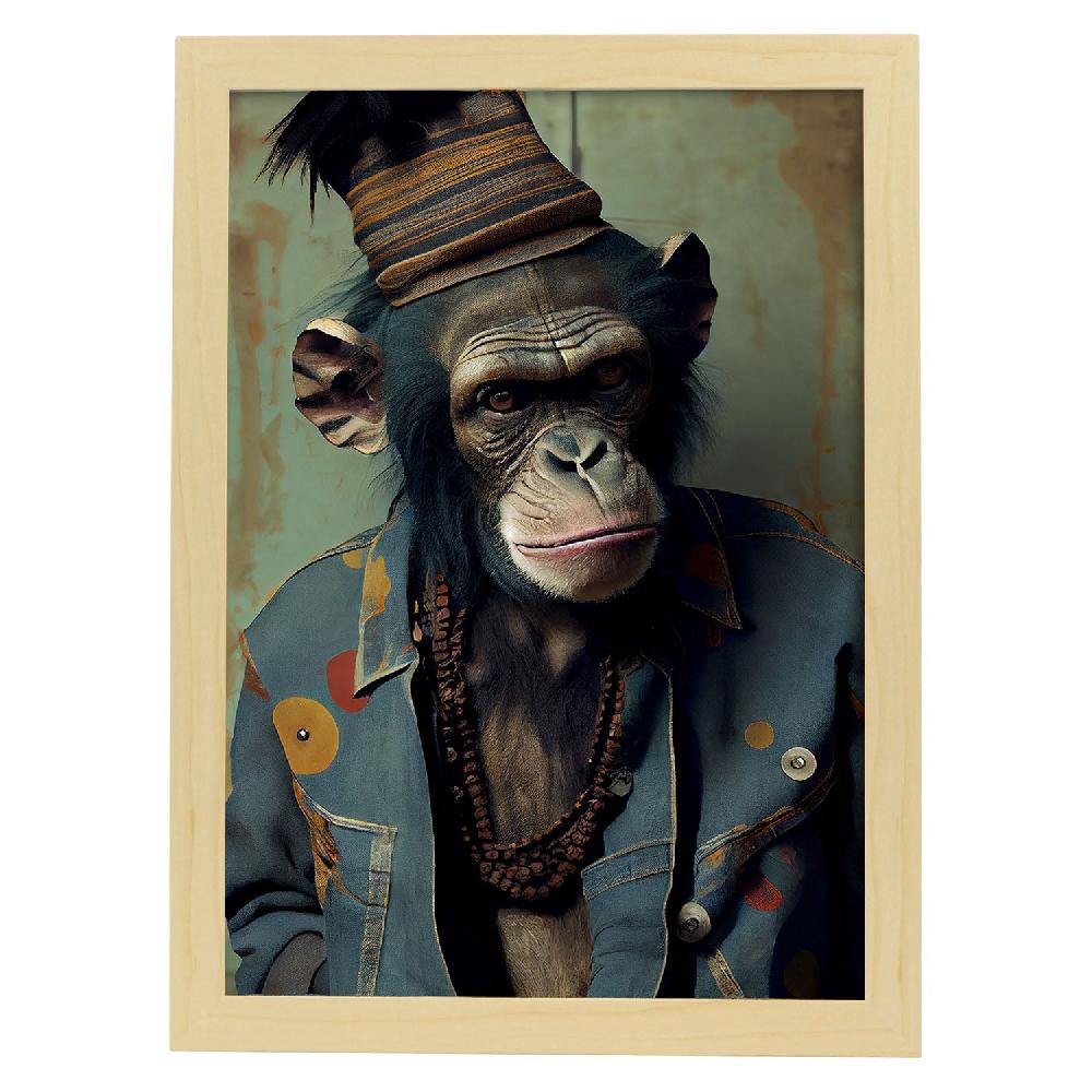 Nacnic Nacnic Lámina Estética De Chimpancé Vestido