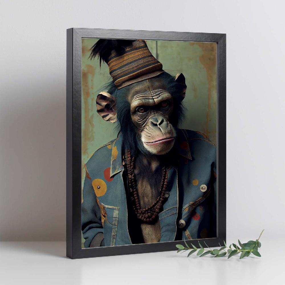 Nacnic Nacnic Lámina Estética De Chimpancé Vestido