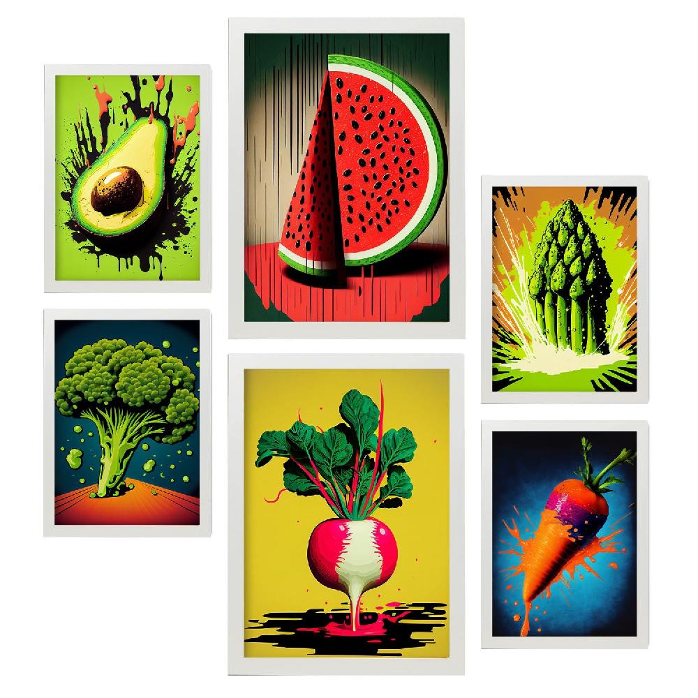 Nacnic Nacnic Laminas De Vegetales Pop Art Set_1