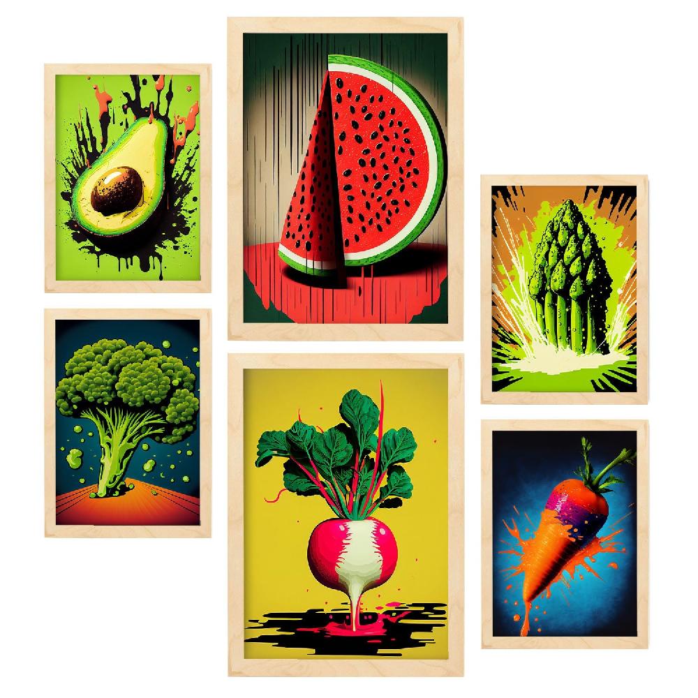 Nacnic Nacnic Laminas De Vegetales Pop Art Set_1