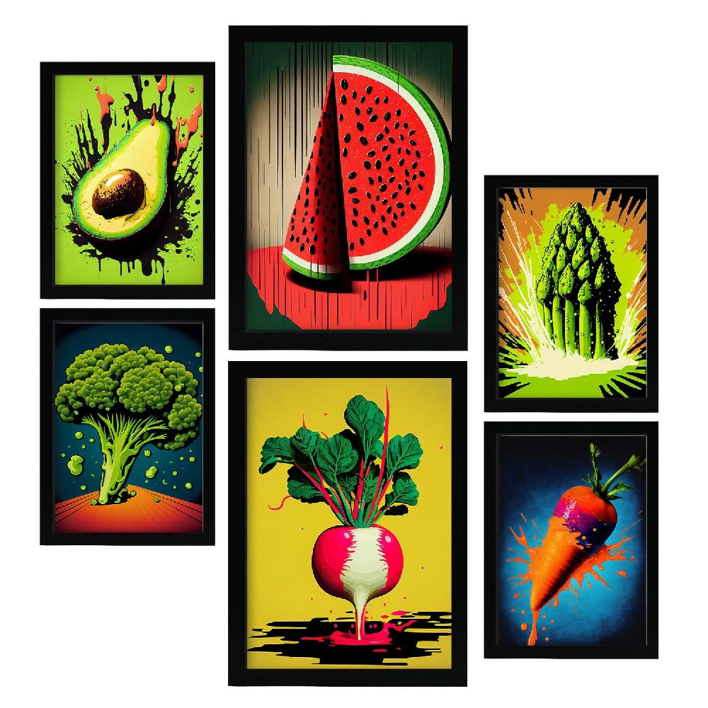 nacnic Nacnic Laminas de Vegetales Pop Art Set_1