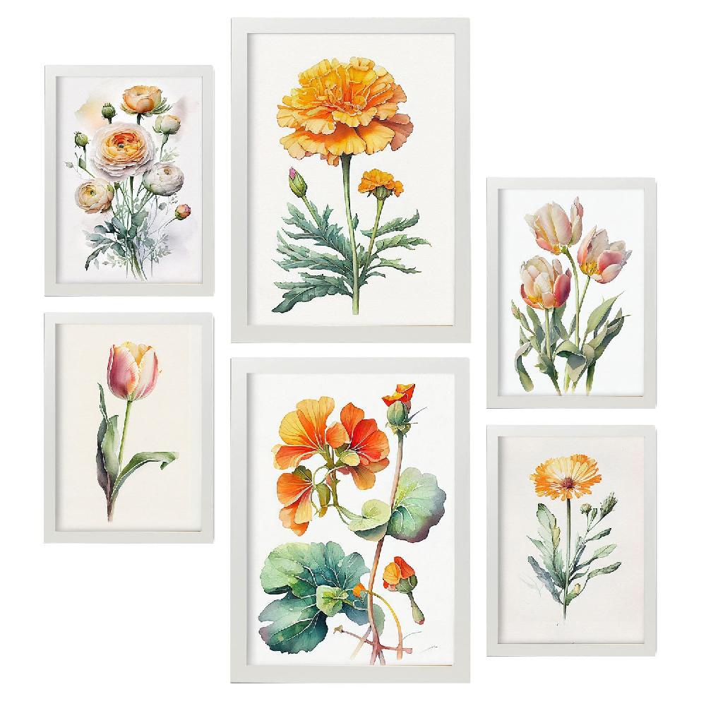 Nacnic Nacnic Laminas Flores Naranjas Aestéticas