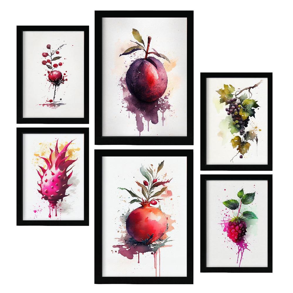 nacnic Nacnic Set de Frutas en Acuarela - Láminas